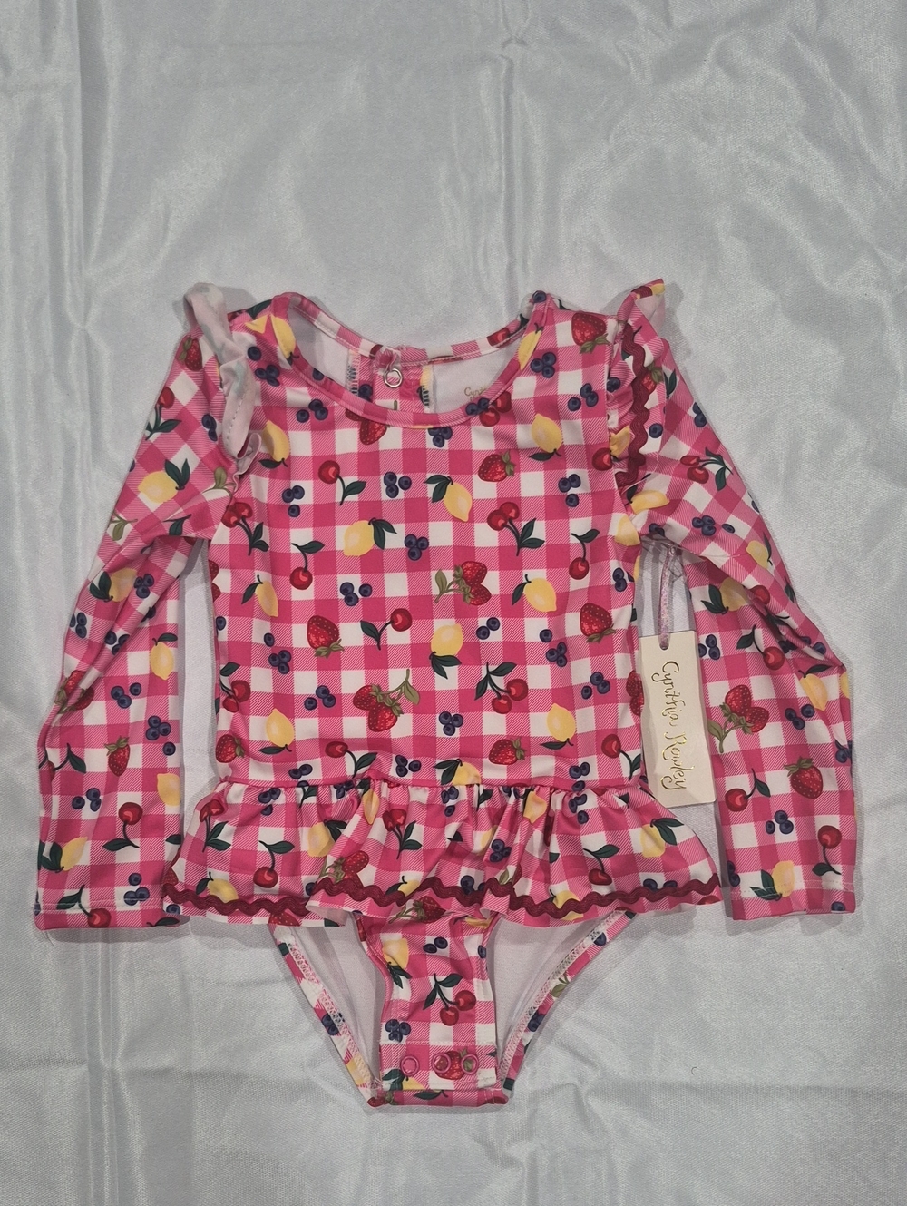 Girls' Long Sleeve Rash Guard Fruit Stand Swimsuit  18mos